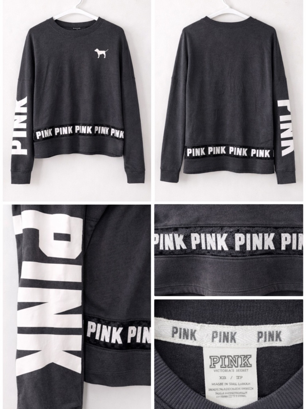 PINK by Victoria's Secret Black Logo Pullover Sweatshirt